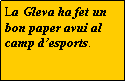 Cuadro de texto: La Gleva ha fet un bon paper avui al camp d�esports.